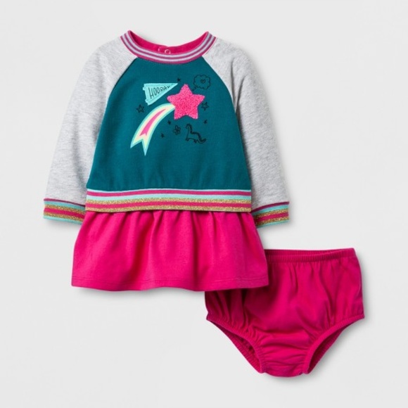 Cat & Jack Other - New CAT & JACK Varsity A-Line Dress & Diaper Cover